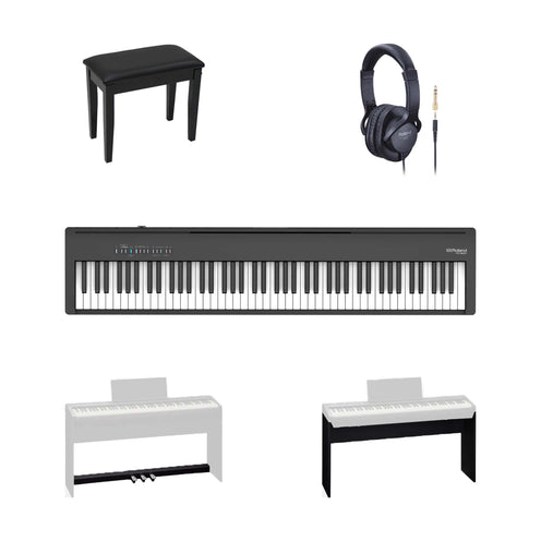 Roland FP-30X 88-Key Digital Piano, Black, Full Set