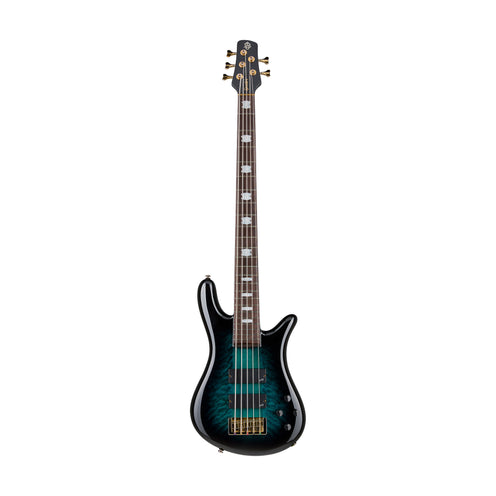 Spector Icon NS-5 Neck-Thru 5-String Electric Bass Guitar, Black/Blue