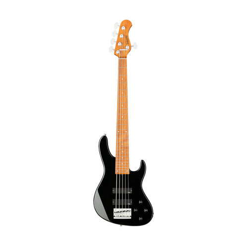 Sadowsky MetroExpress 24-Fret Modern 5-String Bass, Roasted Maple FB, Solid Black High Polish