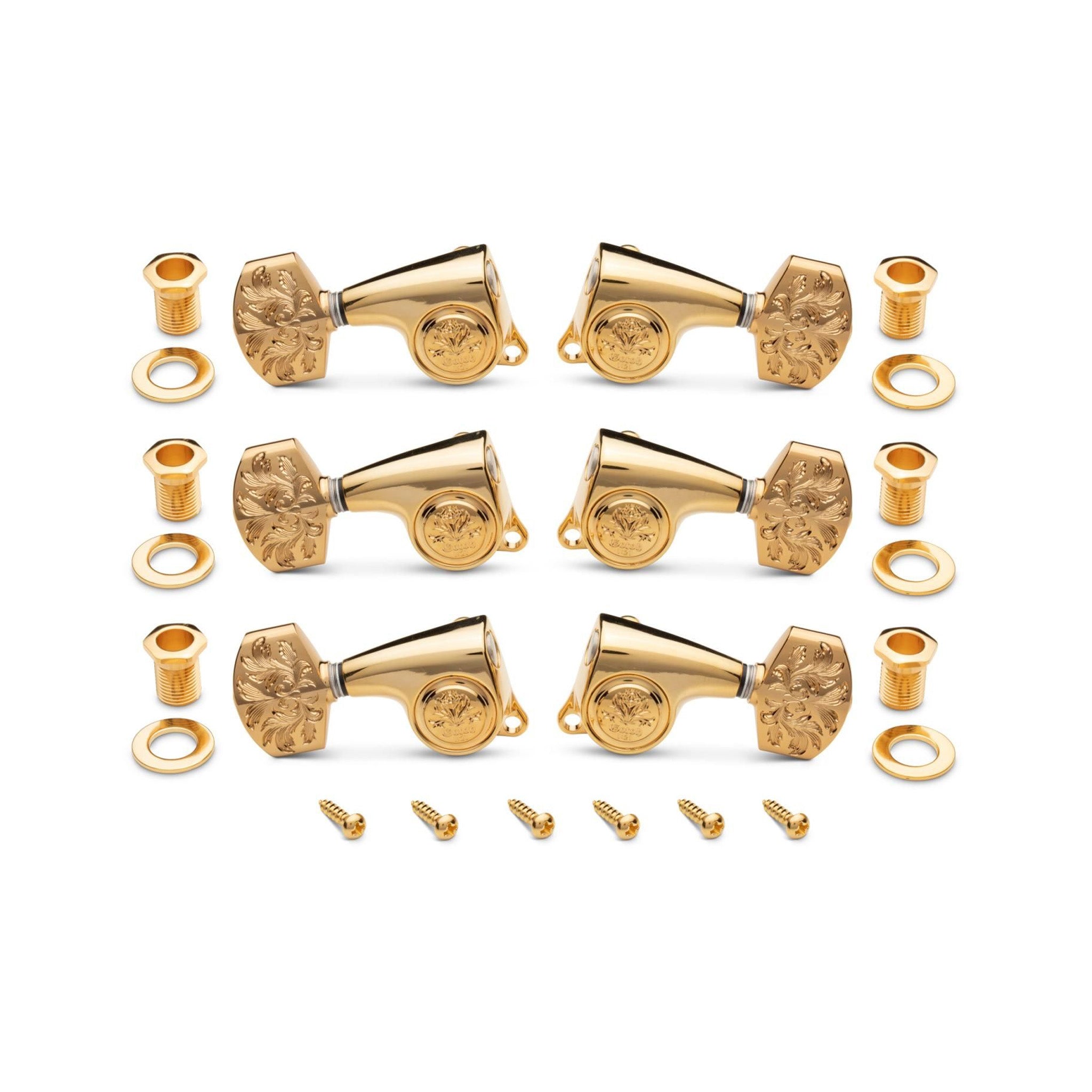 Taylor Gotoh Luxury Acoustic Guitar Tuners, 1:21, 6-String, Polished Gold