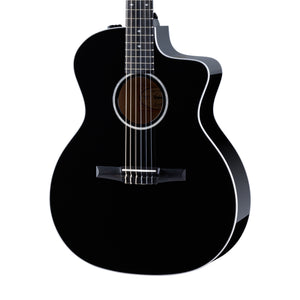 Taylor 214ce-N DLX Special Edition Grand Auditorium Nylon-String Acoustic Guitar w/Bag, Black