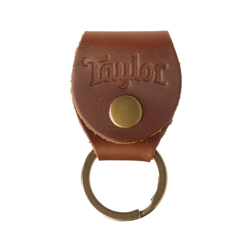 Taylor Key Ring w/Pick Holder, Brown Leather
