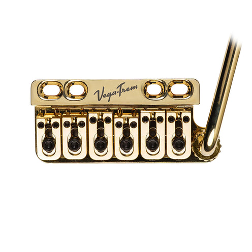 Vega-Trem VT1 Special Standard 6-Screw Stratocaster Guitar Tremolo Bridge, Standard Gold