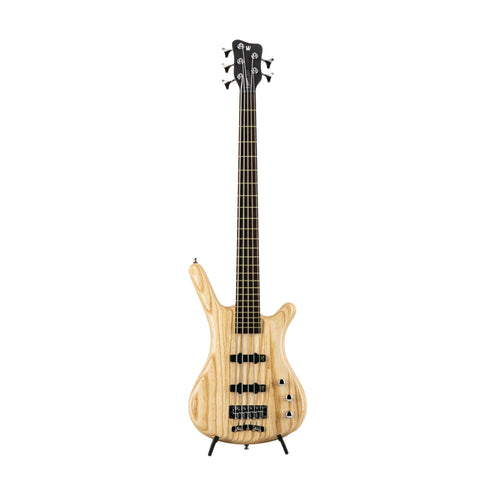Warwick WGPS Corvette Fretted act/act Ash 5-String Bass w/Bag, Natural Transparent Satin