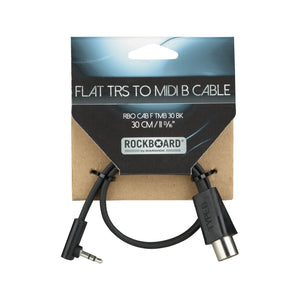 Rockboard by Warwick Flat TRS to MIDI Cable, Type B, 30 cm / 11 13/16 Inch, Black