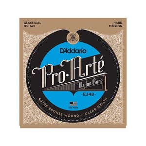 D'Addario EJ48 80/20 Bronze Pro-Arte Nylon Classical Guitar Strings, Hard Tension