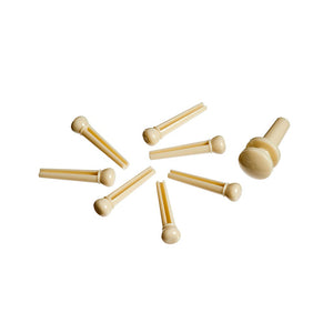 D'Addario PWPS11 Molded Bridge Pins with End Pin, Set of 7, Ivory