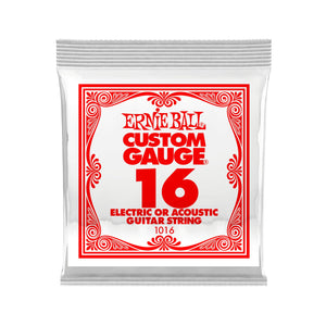 Ernie Ball .016 Plain Steel Electric or Acoustic Guitar Single String