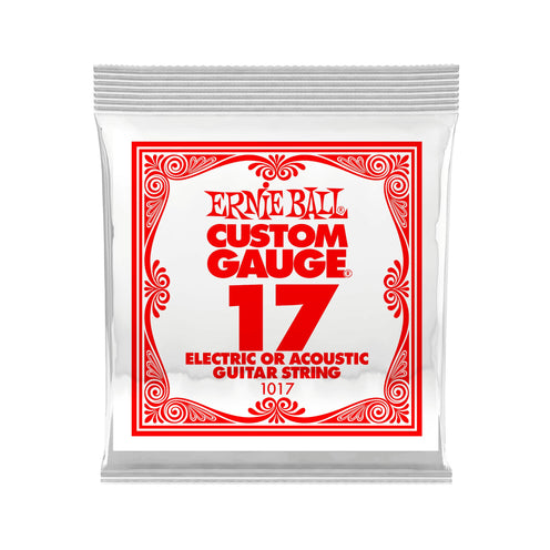 Ernie Ball .017 Plain Steel Electric or Acoustic Guitar Single String