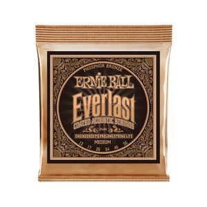 Ernie Ball Everlast Medium Coated Phosphor Bronze Acoustic Guitar Strings, 13-56 (P02544)
