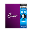Elixir 11025 Polyweb 80/20 Bronze Acoustic Guitar Strings, Custom Light, 11-52