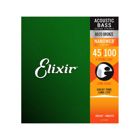 Elixir 14502 80/20 Bronze 4-String Acoustic Bass Strings 045 - 100