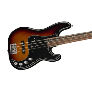 Fender American Elite Precision Bass Guitar, Ebony FB, 3-Tone Sunburst