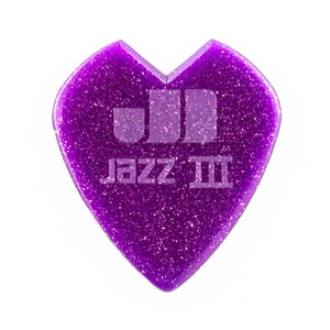 Jim Dunlop 47PKH3NPS Kirk Hammett Jazz III Pick, Purple Sparkle, 6-Pack