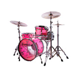 Ludwig L94233LXPKWC Vistalite 3-Piece FAB Drum Kit (22B+16F+13T), Pink