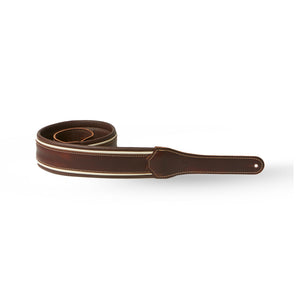 Taylor 400 Series Renaissance Leather Guitar Strap, Cordovan/Black/Ivory, 2.5inch