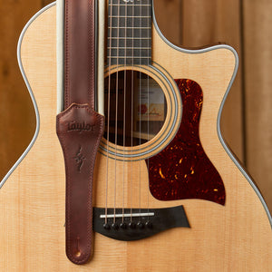 Taylor 400 Series Renaissance Leather Guitar Strap, Cordovan/Black/Ivory, 2.5inch