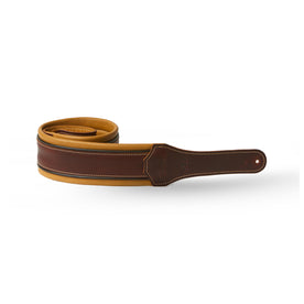 Taylor 900 Series Ascension Leather Guitar Strap. Cordovan/Butterscotch/Black, 3inch