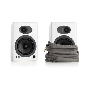 Audioengine A5+ Classic Powered Bookshelf Speakers, Hi-Gloss White (Pair)