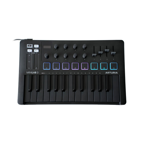 Arturia Minilab Mk3 25 Slim-Key Controller, Deep Black