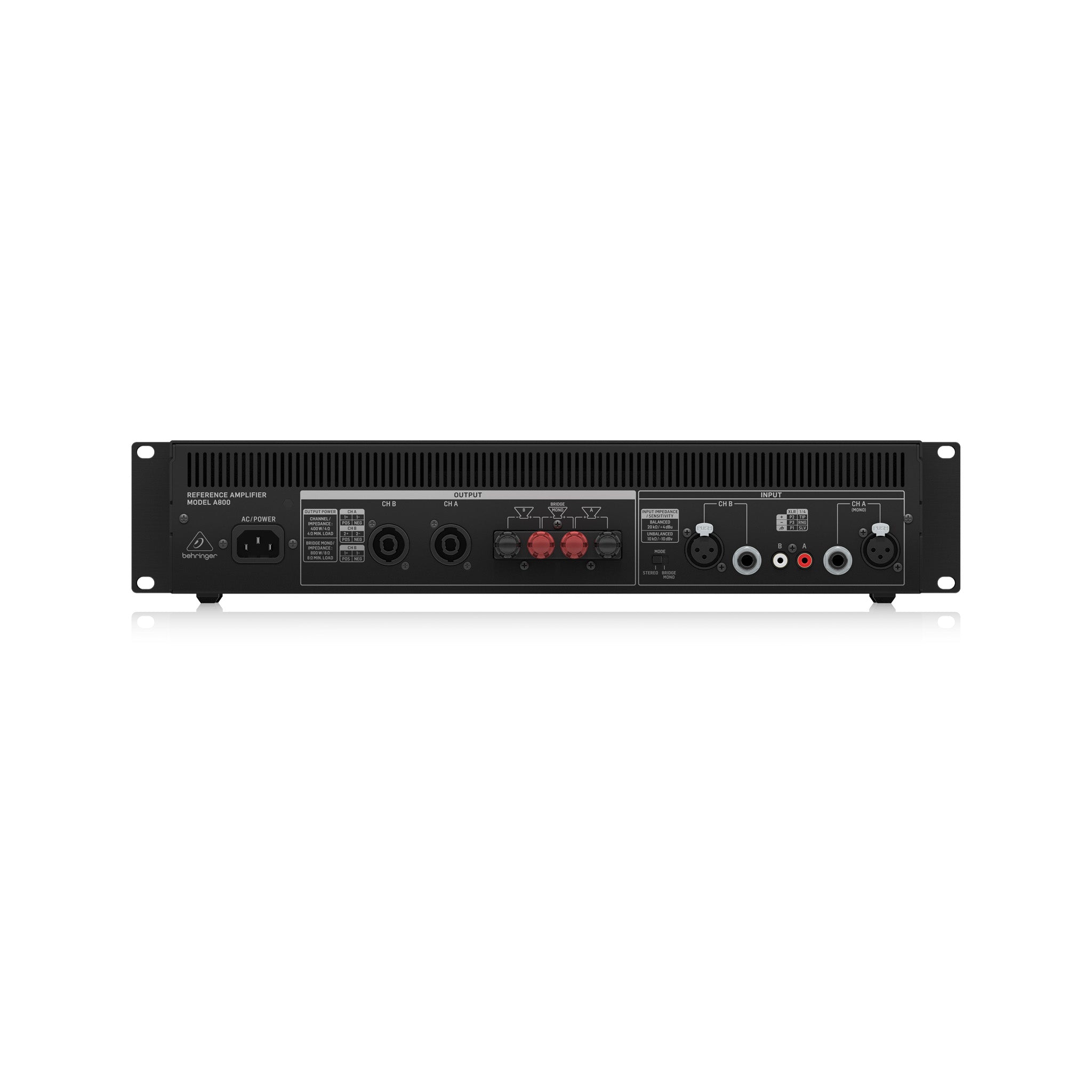 Behringer A800 800W 2-channel Power Amplifier – Swee Lee Malaysia