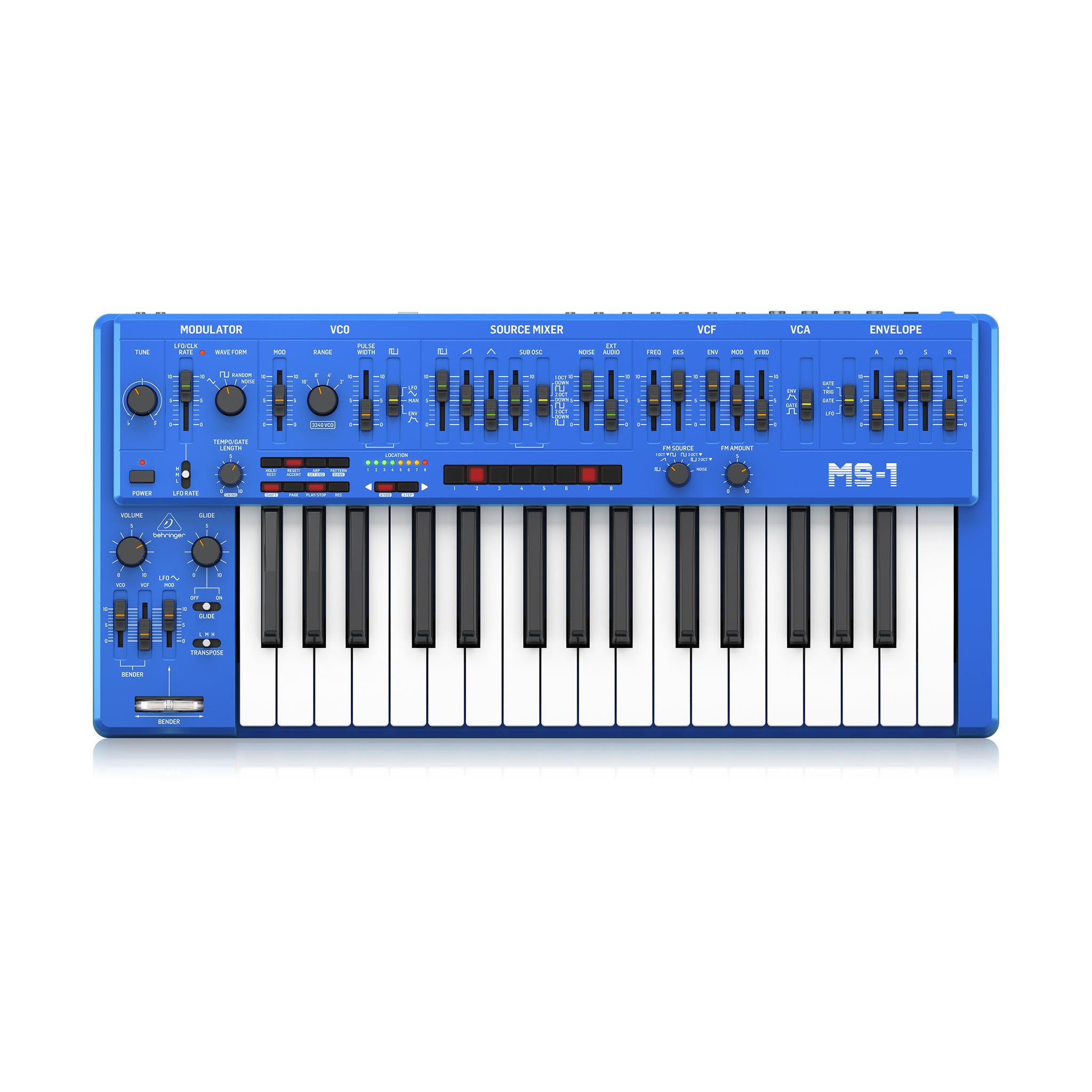 Behringer MS-1-BU Analog Synthesizer with Handgrip, Blue, EU Plug