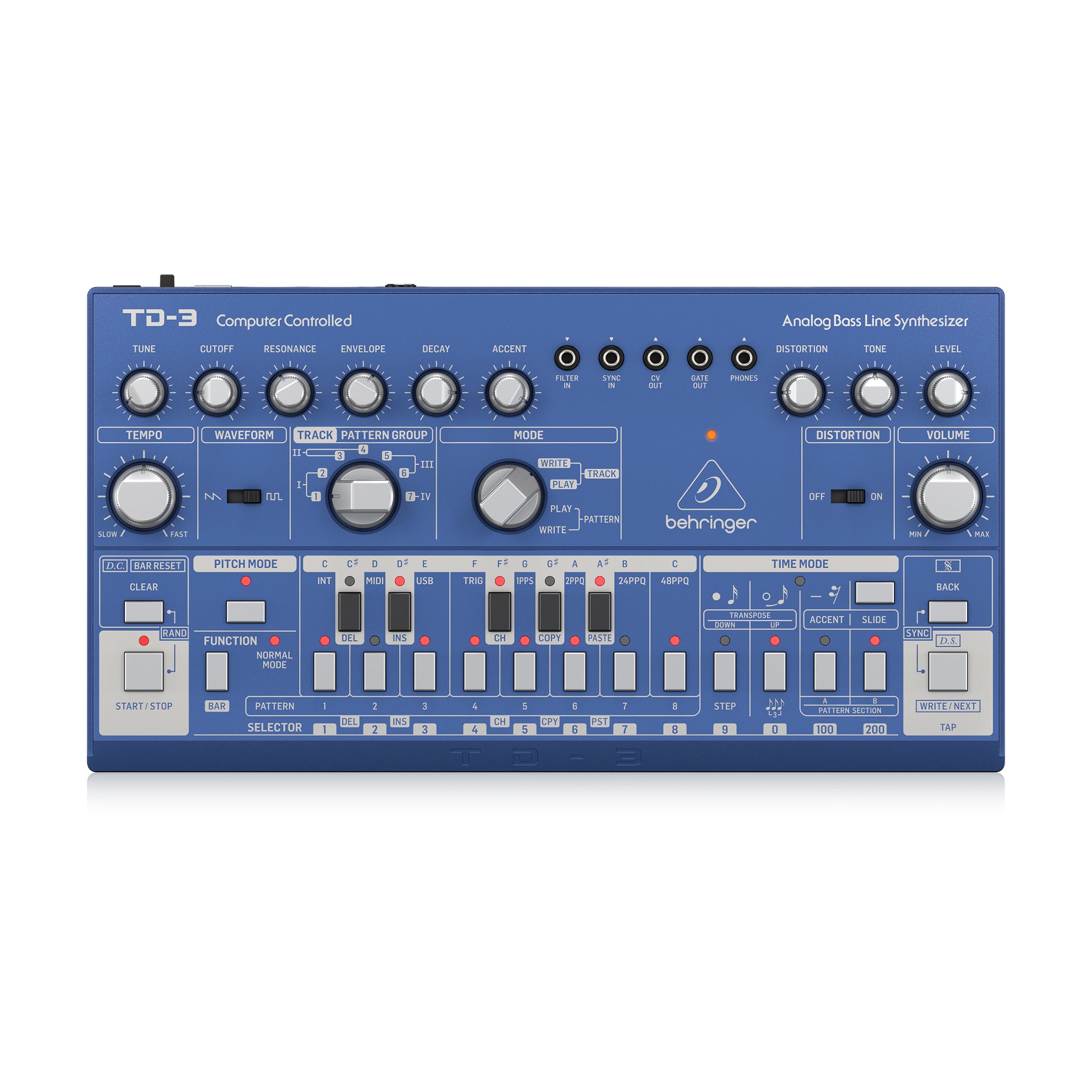 Behringer TD-3-BU Analog Bass Line Synthesizer, Blue