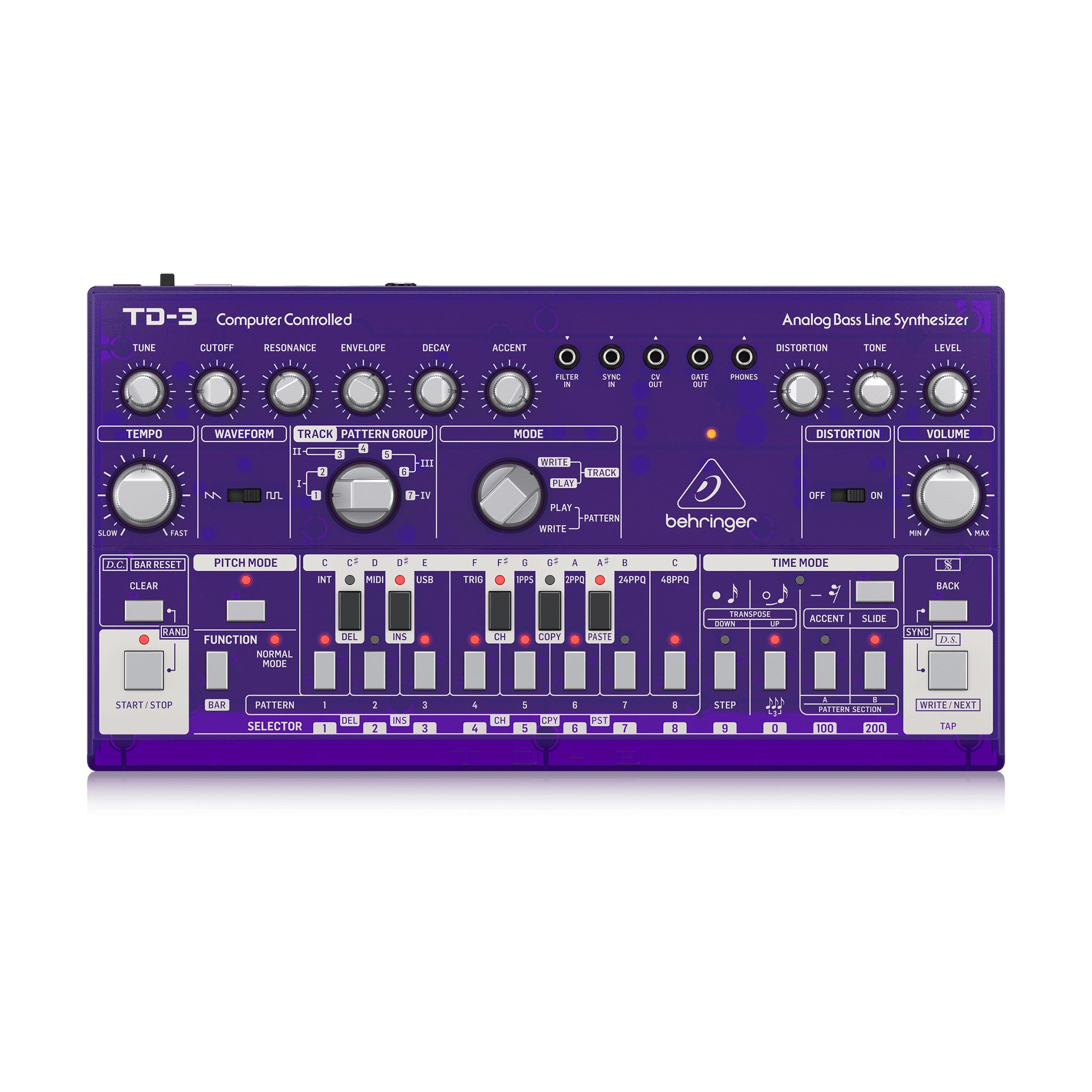 Behringer TD-3-GP Analog Bass Line Synthesizer, Purple