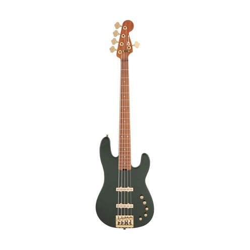Charvel Pro-Mod San Dimas Bass JJ V Bass Guitar, Maple FB, Lambo Green Metallic