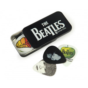 D'Addario Beatles Signature Guitar Pick Tins, Logo, 15 picks, Medium
