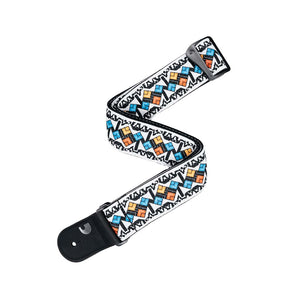 D'Addario Eco-Comfort Jacquard Woven Guitar Strap, White