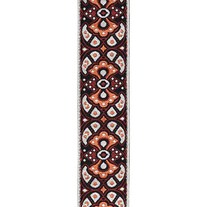 D'Addario Eco-Comfort Jacquard Woven Guitar Strap, Red/Orange