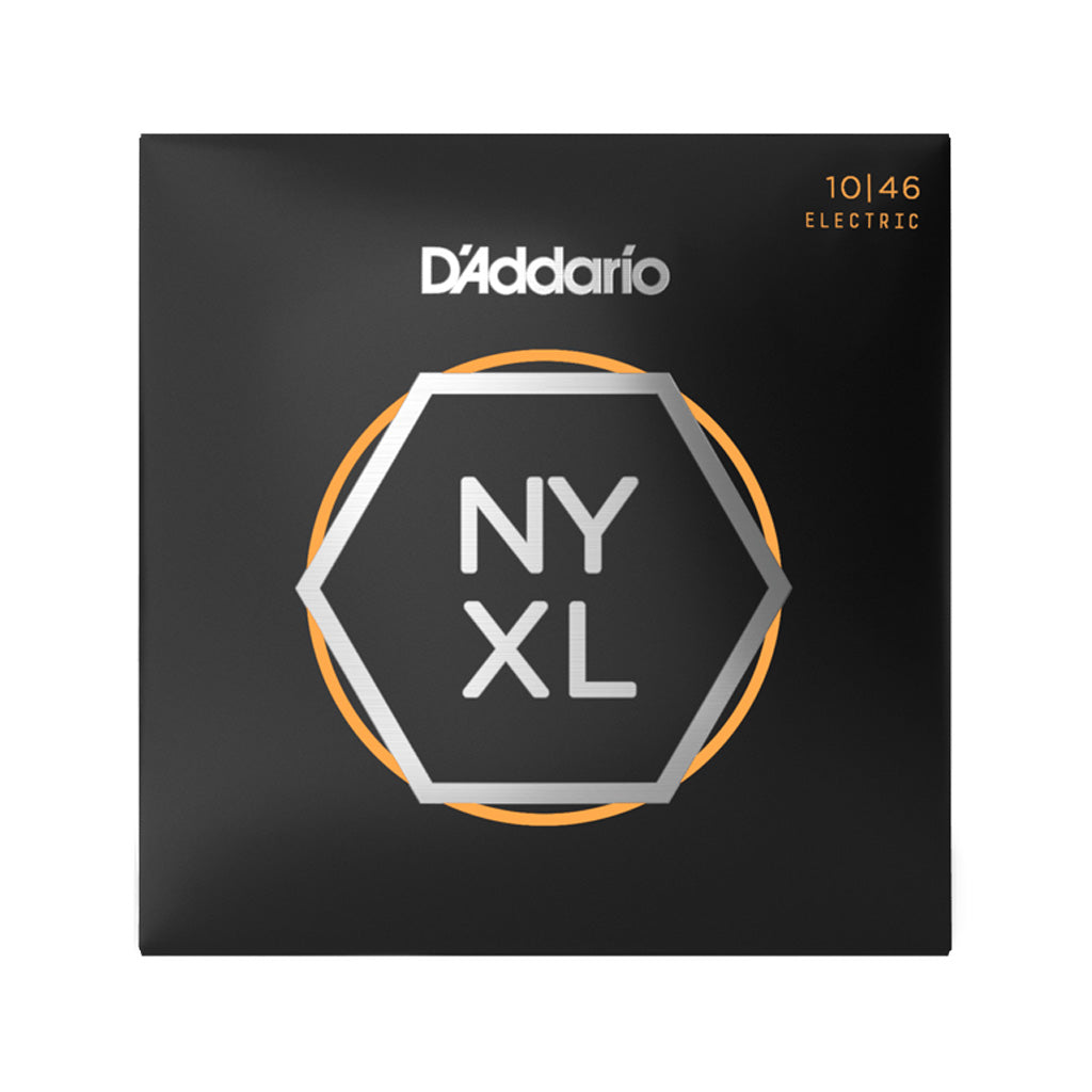D'Addario CGT10 Cable & NYXL1046 Nickel Wound Electric Guitar Strings Bundle, 10-46
