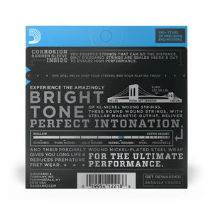D'Addario EJ20 Nickel Wound Electric Guitar Strings, JazzExtra Light, 10-49