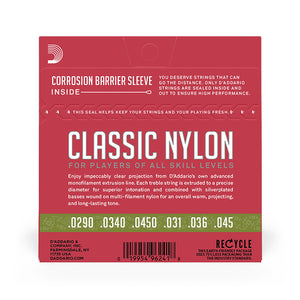 D'Addario EJ27N Student Nylon 1/2 Sized Classical Guitar Strings, Normal Tension, Silverplated Wound