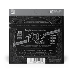 D'Addario EJ30 Pro-Arte Rectified Trebles Classical Guitar Strings, Normal Tension