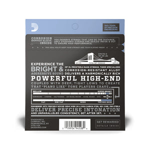 D'Addario EPS-170-5 Pro Steels 5-String Bass Guitar Strings, Light, 45-130, Long Scale