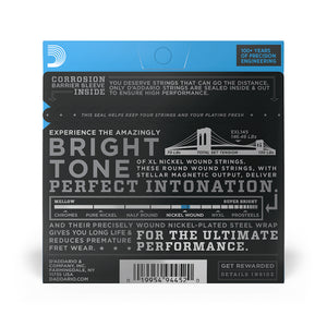D'Addario EXL145 Nickel Wound Electric Guitar Strings, Heavy, Plain 3rd, 12-54