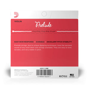 D'Addario J810 1/4M Prelude Violin String Set, 1/4 Medium