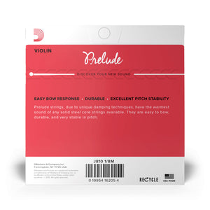 D'Addario J810 1/8M Prelude Violin String Set, 1/8 Medium