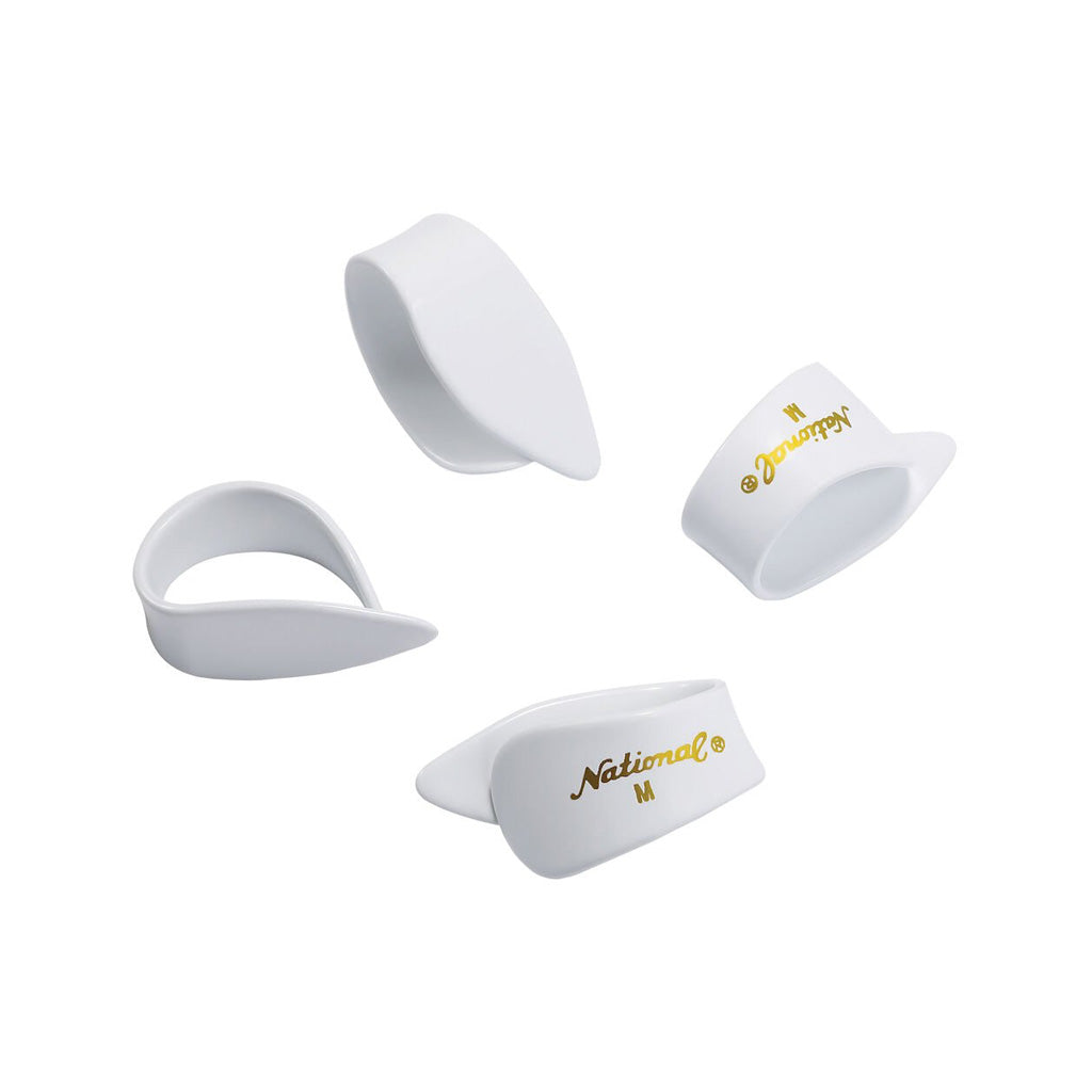 D'Addario NP7W-04 National Thumb Picks, Medium White Celluloid, 4-Pack