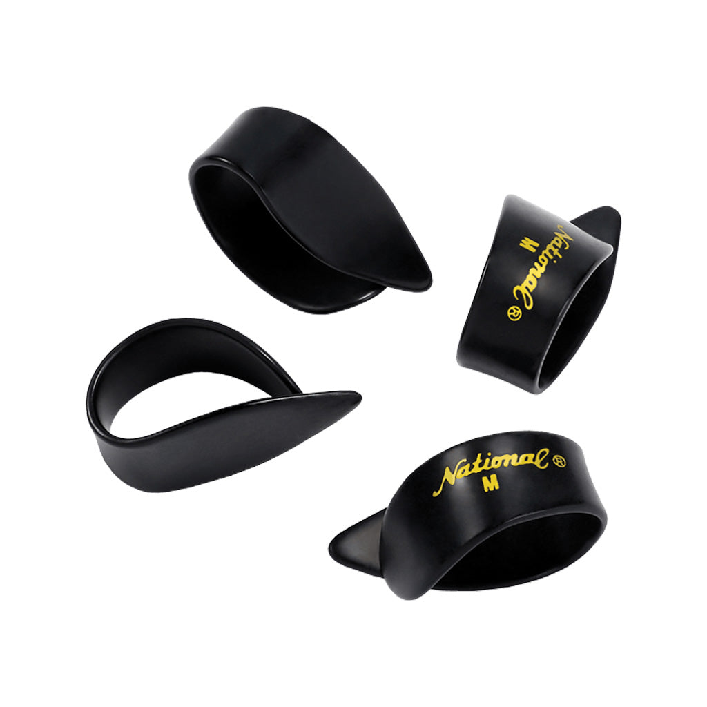 D'Addario NP8B-04 National Thumb Picks, Large Black Celluloid, 4-Pack