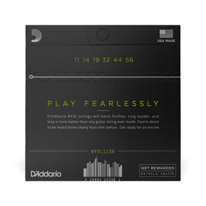 D'Addario NYXL1156 NYXL Nickel Wound Electric Guitar Strings, Medium Top/Extra-Heavy Bottom, 11-56