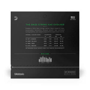 D'Addario NYXL4095 NYXL Bass Strings, Long Scale, Super Light, 40-95