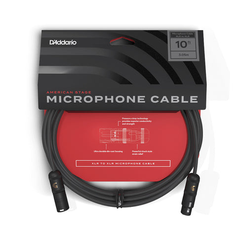 D'Addario PW-AMSM-10 American Stage Microphone Cable, 10ft