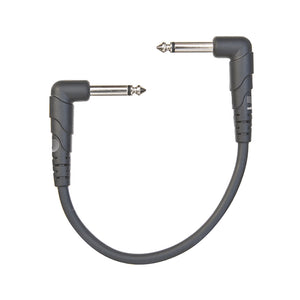 D'Addario PW-CGTP-305 6 Inch Classic Series Mono 1/4 Inch Right Angle Patch Cable, 3 Pack