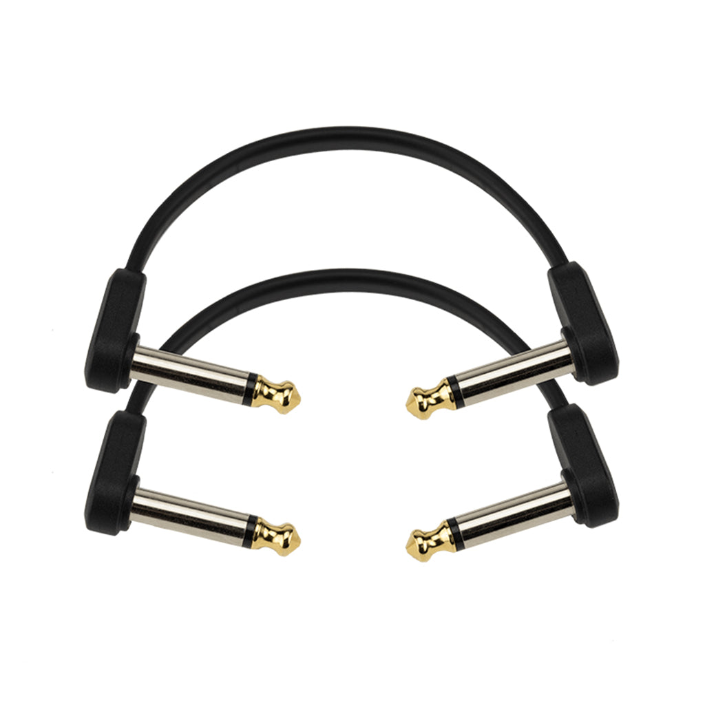 D'Addario PW-FPRR-204 Right Angle to Right Angle Flat Patch Cable, 4-Inch, Twin-Pack