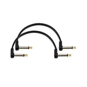 D'Addario PW-FPRR-206OS Offset Right Angle to Right Angle Flat Patch Cable, 6-Inch, Twin-Pack