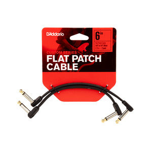 D'Addario PW-FPRR-206OS Offset Right Angle to Right Angle Flat Patch Cable, 6-Inch, Twin-Pack