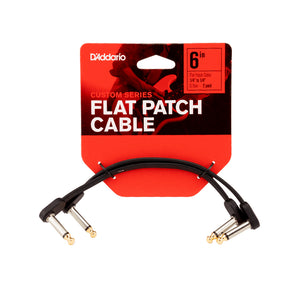D'Addario PW-FPRR-206 Right Angle to Right Angle Flat Patch Cable, 6-Inch, Twin-Pack